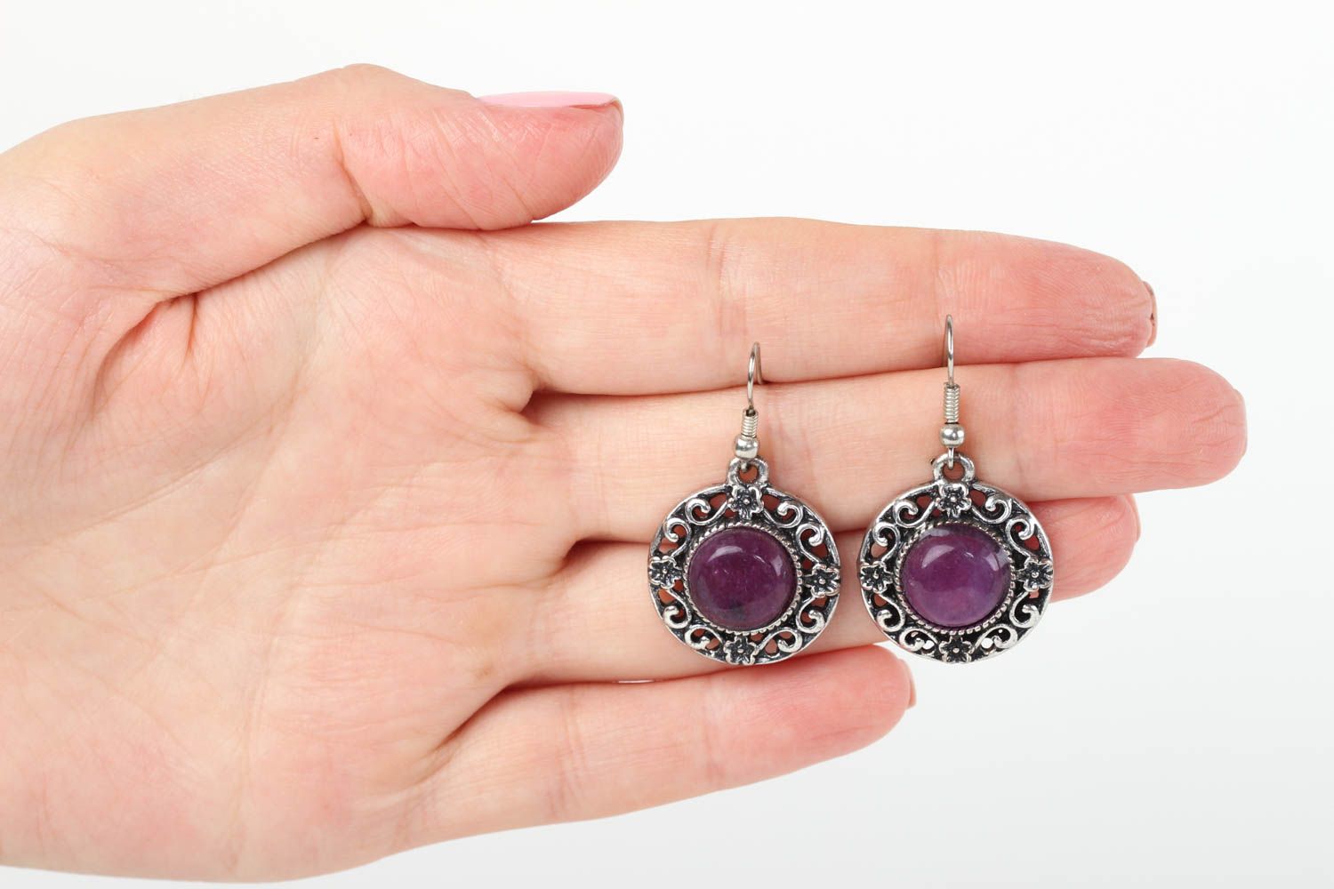 Stylish handmade beaded earrings metal earrings gemstone earrings gifts for her photo 5
