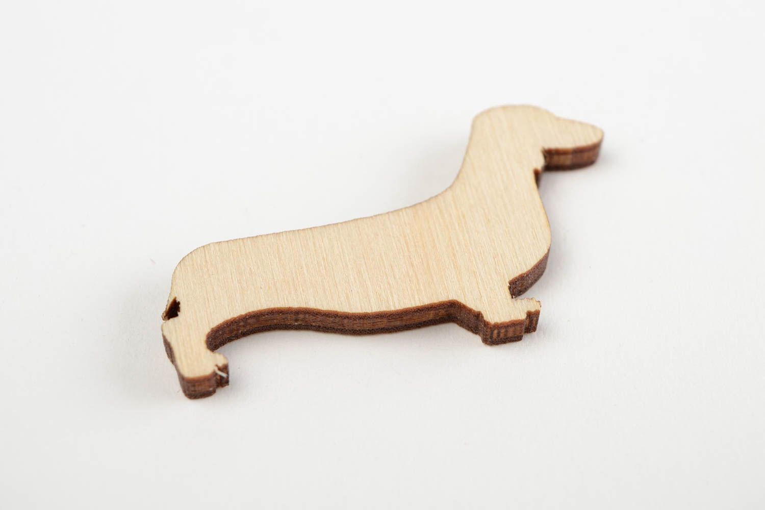 Handgemachte Figur zum Bemalen kleiner Holz Rohling Miniatur Figur Dackel foto 5