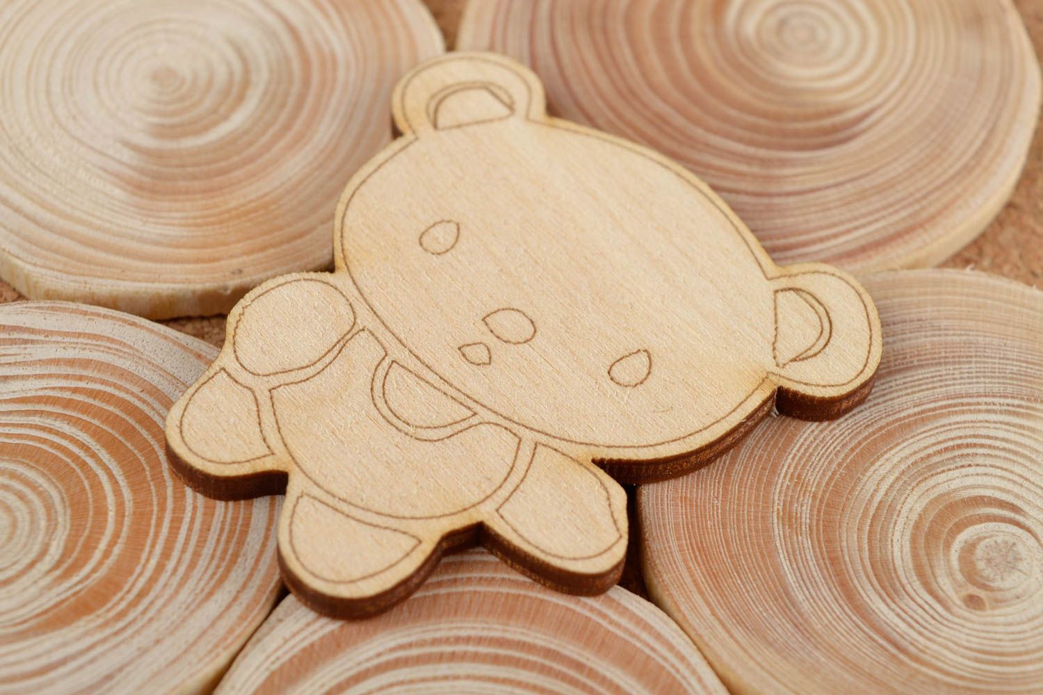 Handmade Bär Figur zum Bemalen Holz Rohling Miniatur Figur lustig hübsch schön foto 1