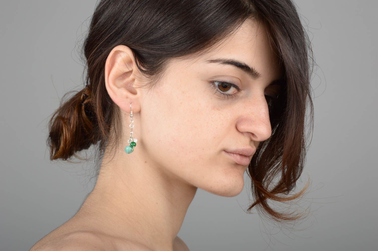 Boucles d'oreilles pendantes Bijou fait main pierres naturelles Cadeau femme photo 5