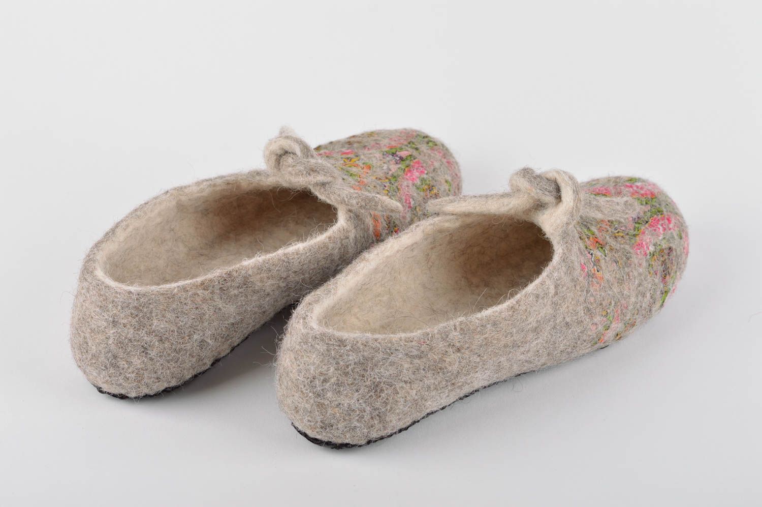 Zapatillas de casa hechas a mano de fieltro calzado femenino regalo original foto 3