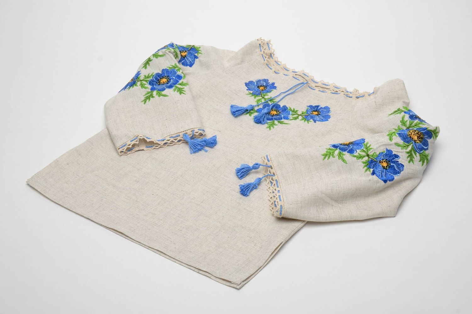 Satin stitch embroidered long sleeve shirt photo 5