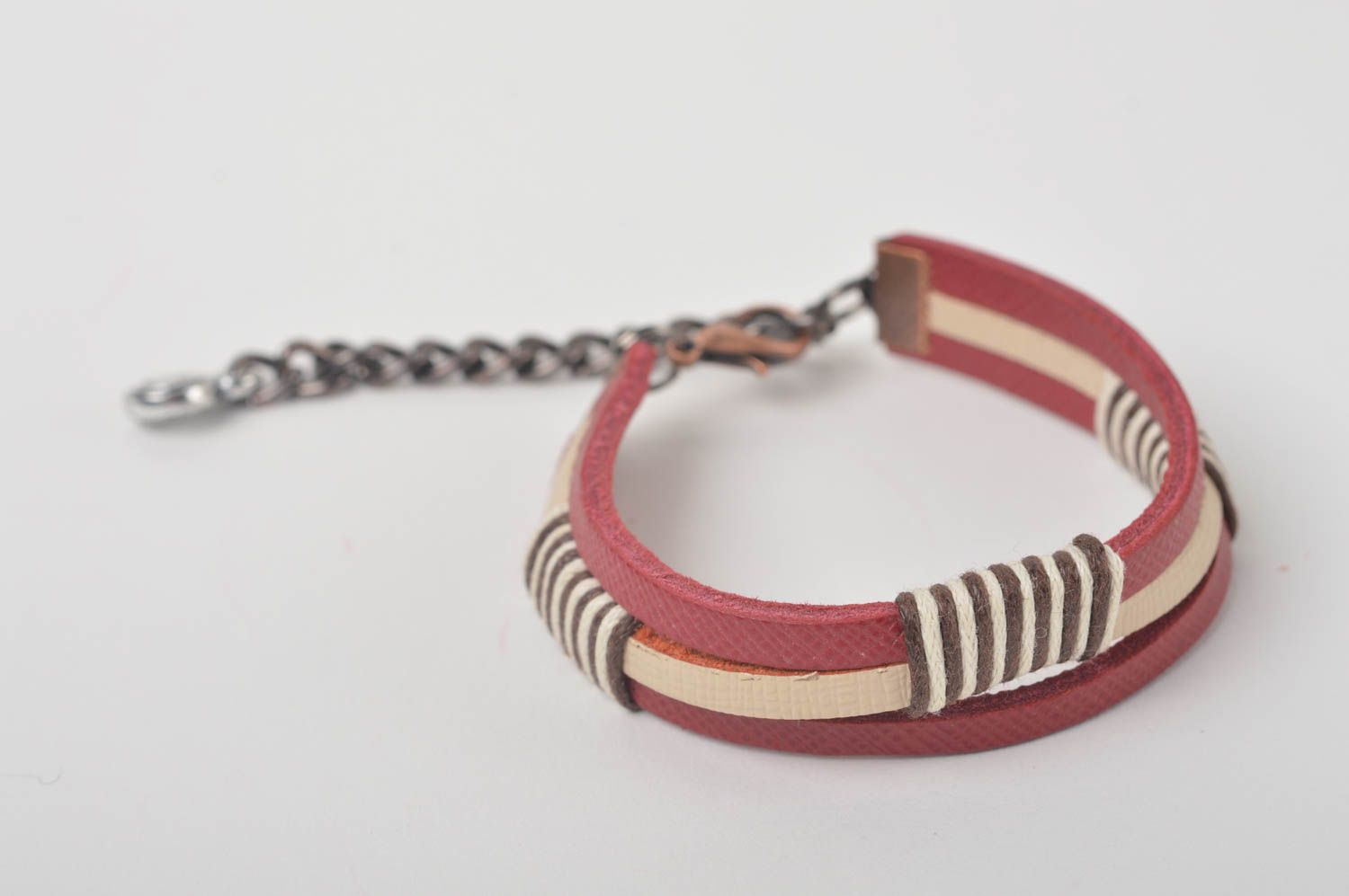 Stylish handmade leather bracelet leather goods wrist bracelet designs photo 2