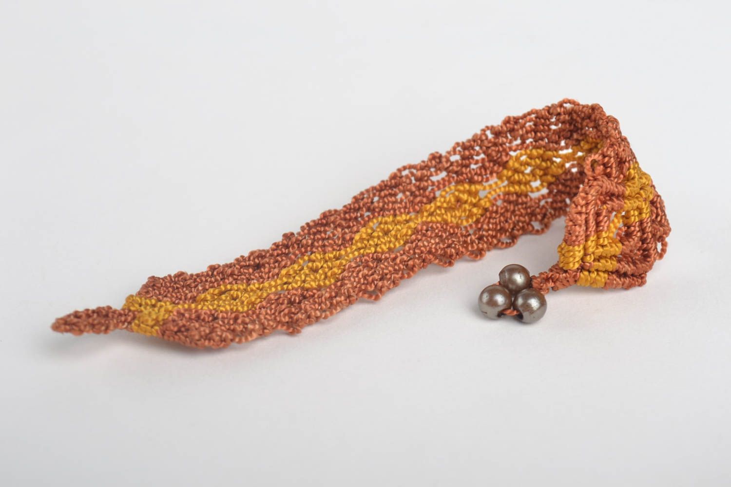 Bracelet textile Bijou fait main Accessoire femme large original en fils photo 2