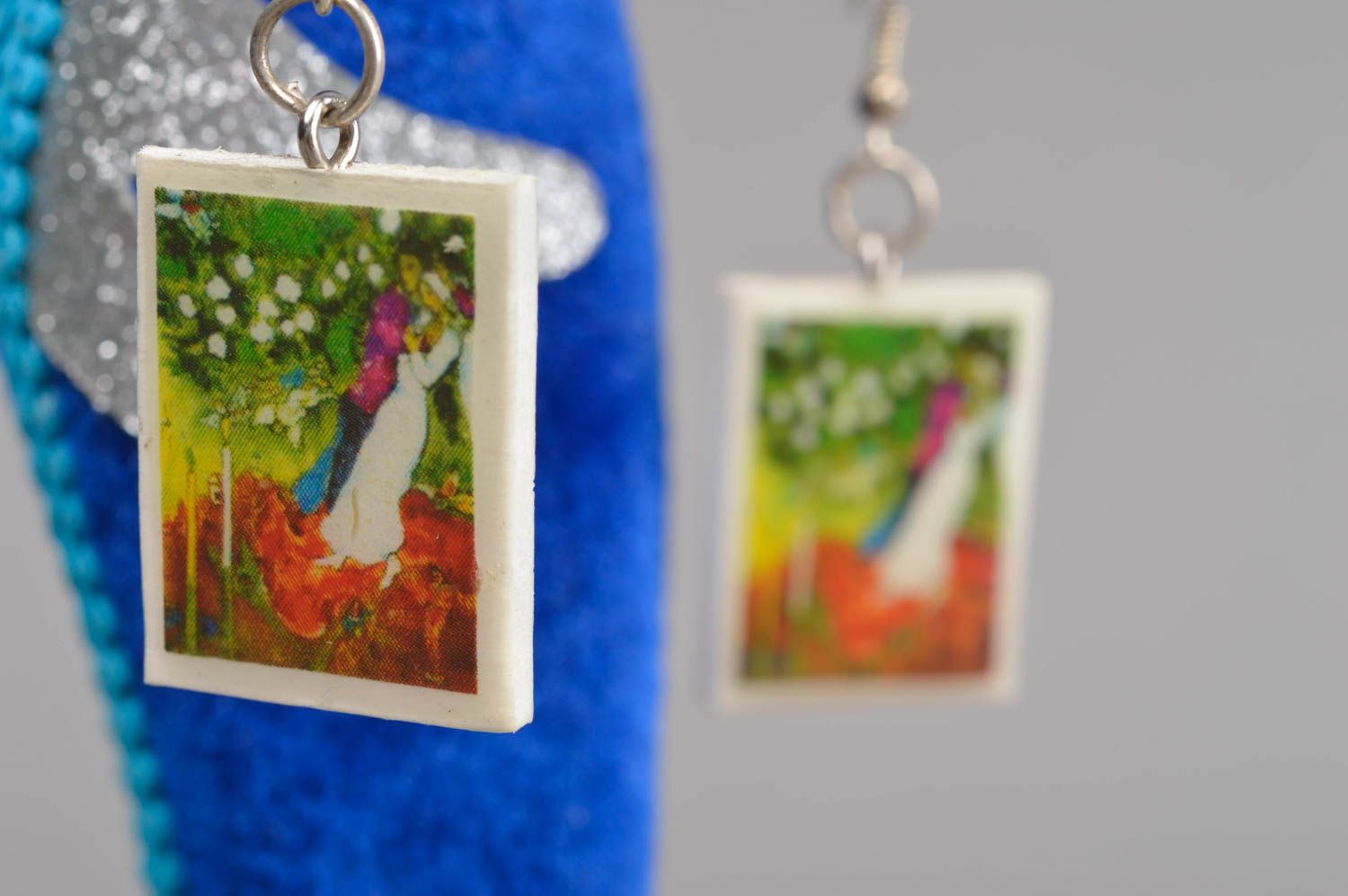 Beautiful handmade earrings epoxy resin fashion trends small gifts for her photo 1