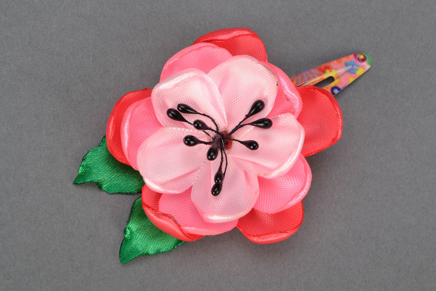 Handmade Haarspange mit Blume foto 1