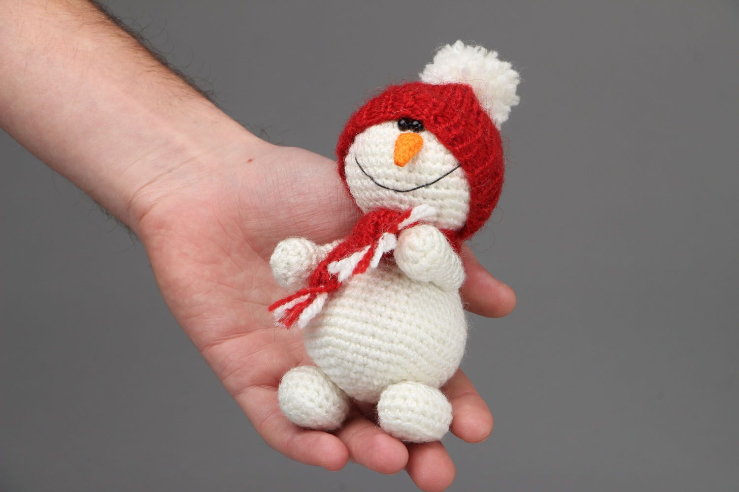 Bonhomme de neige tricot fait main photo 4