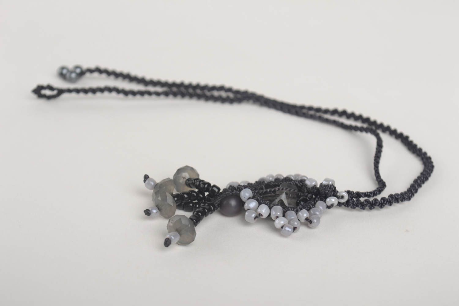 Handmade pendant unusual pendant designer jewelry macrame pendant gift ideas photo 3