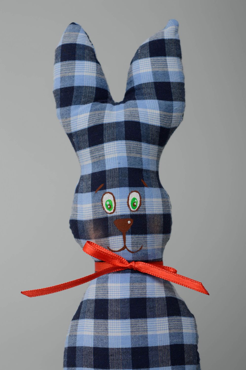 Handmade soft toy Checkered Rabbit photo 2