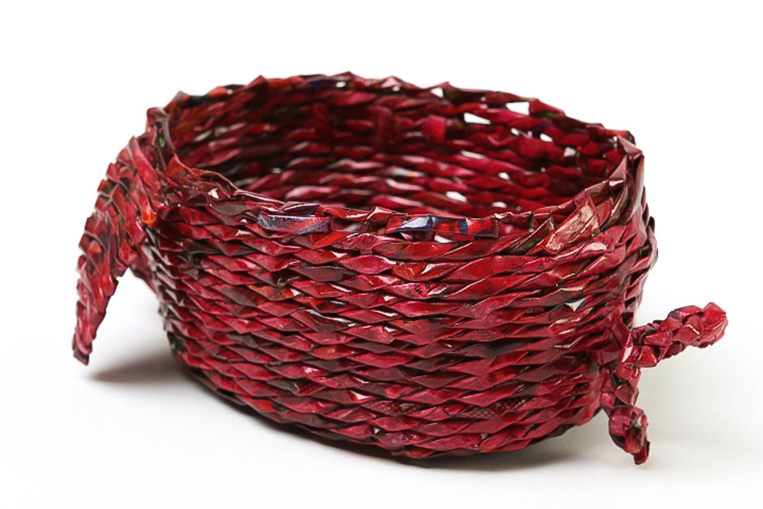 Handmade woven basket unusual basket for sweets kitchen interior element photo 3