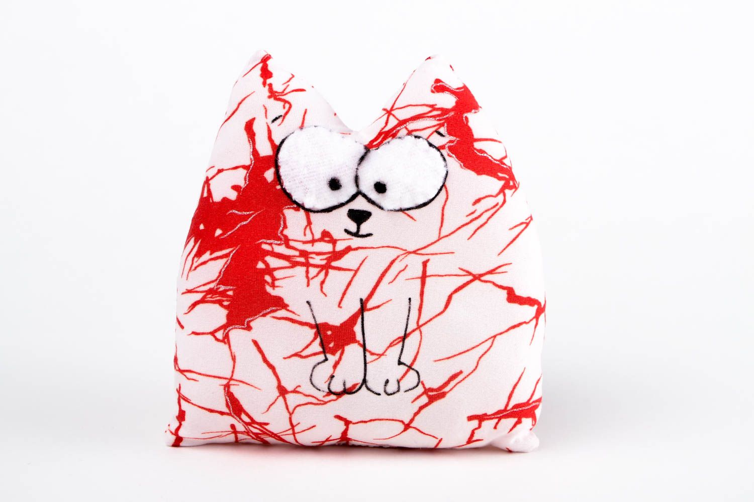 Peluche original hecho a mano gato de tela regalo para niños adorno para la casa foto 3