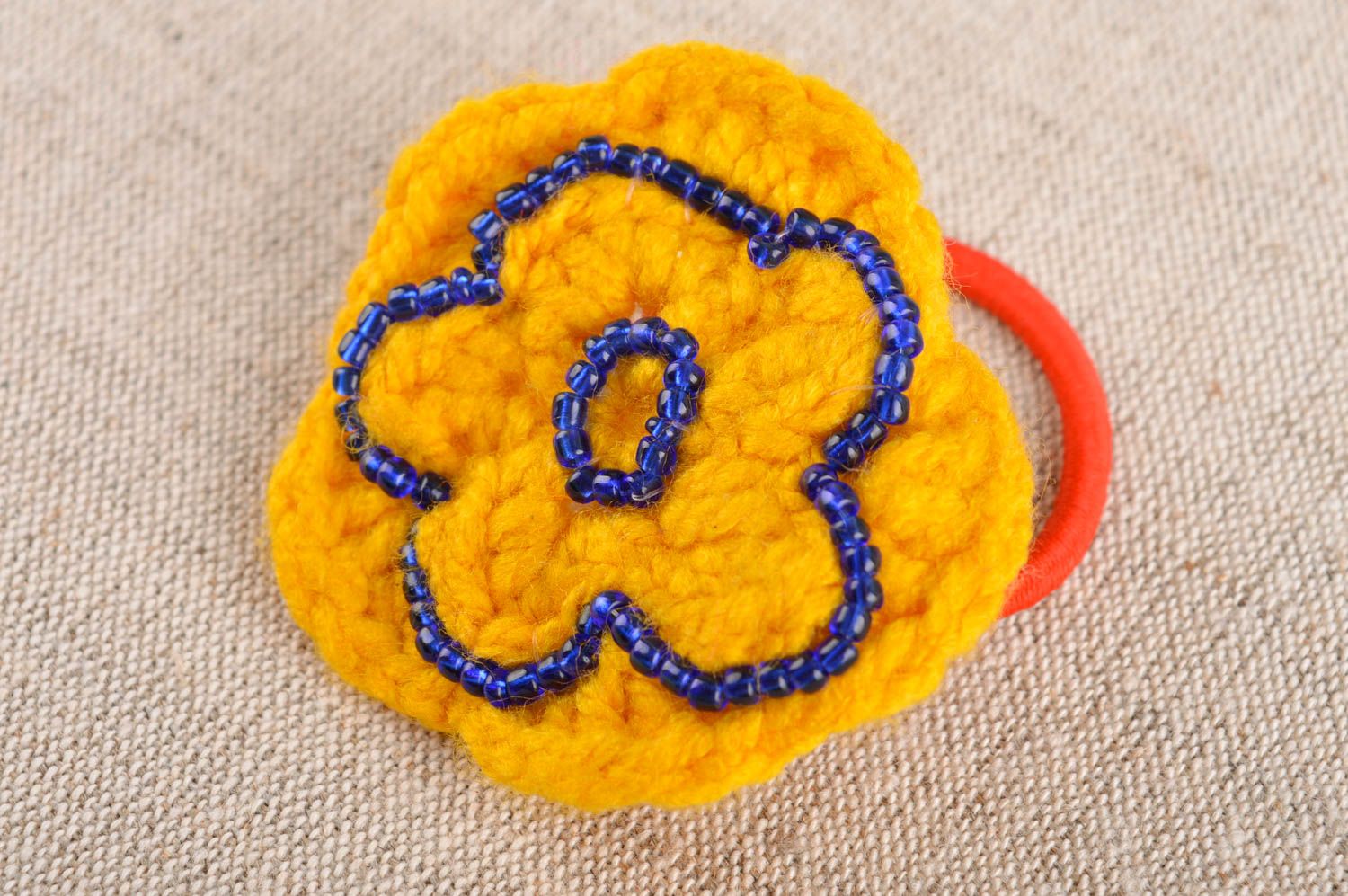 Handmade crochet hair scrunchy hair accessories flower barrette present for girl photo 1