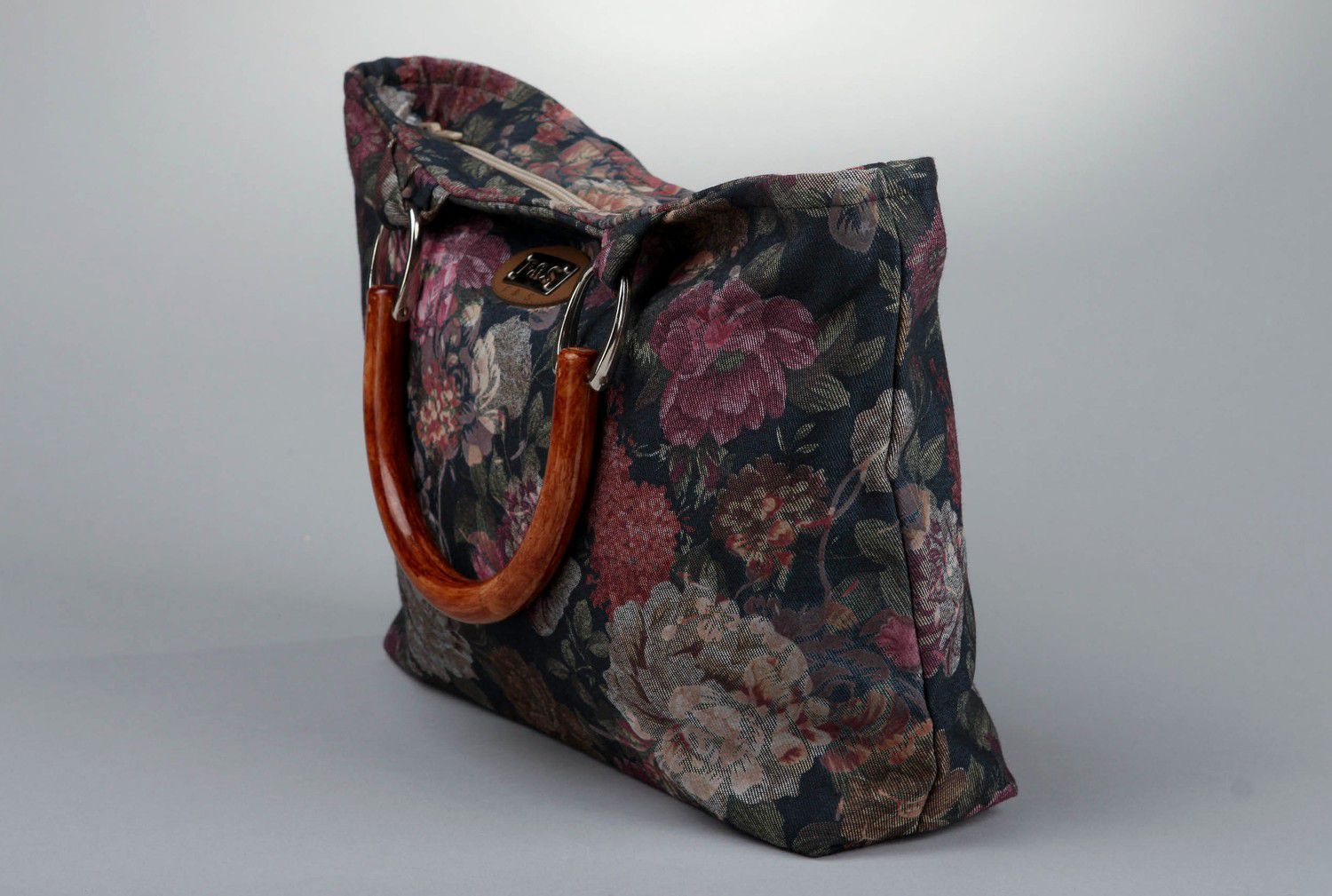 Bolsa textil en flores foto 2