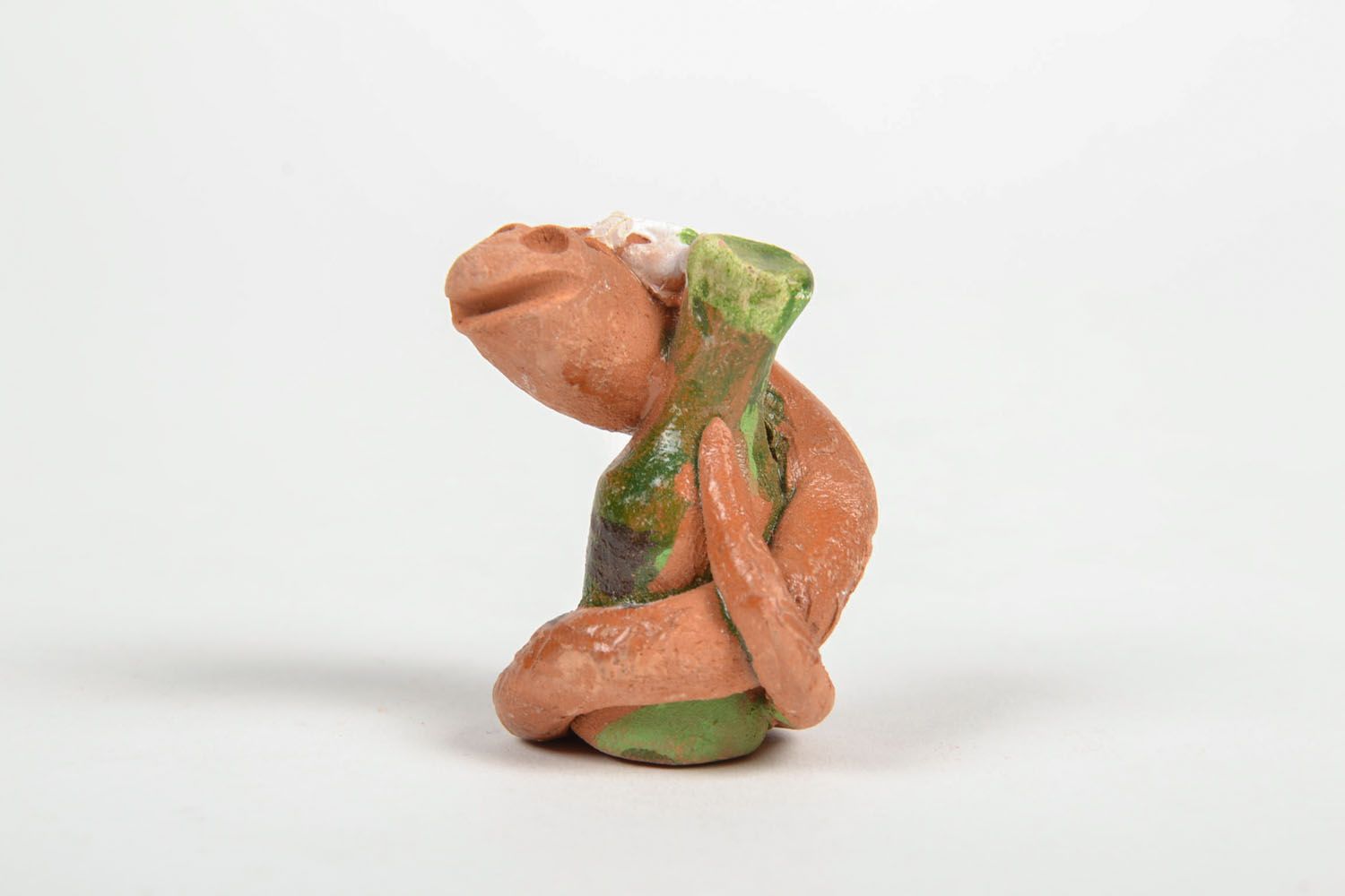 Statuetta serpente in argilla fatta a mano figurina decorativa in ceramica 
 foto 4
