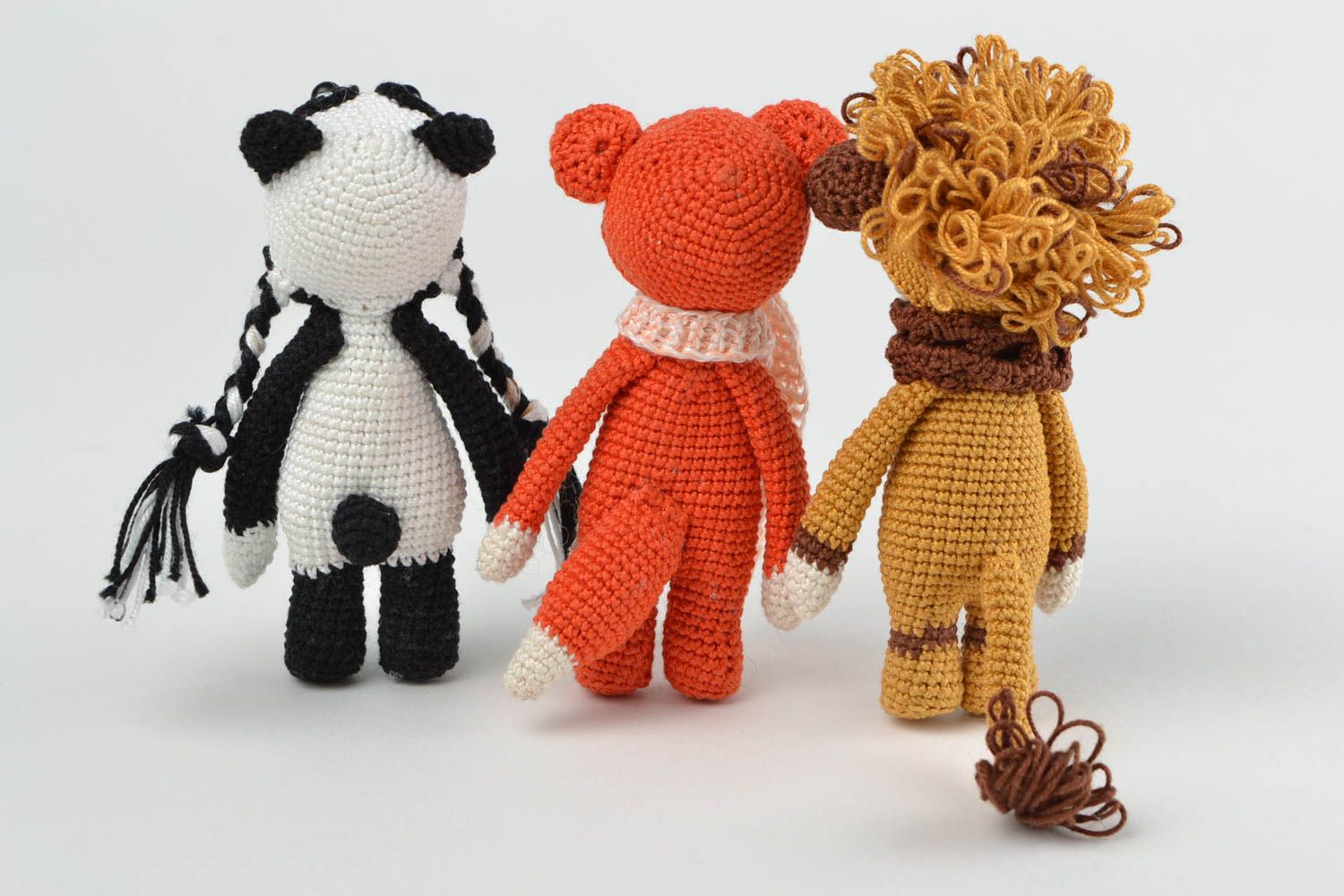 Poupées tricotées 3 Jouets fait main fils de coton au crochet Cadeau enfant photo 5