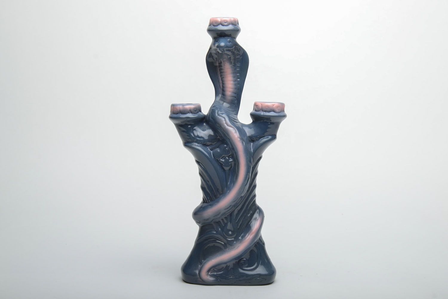 Ceramic holder for three candles photo 1