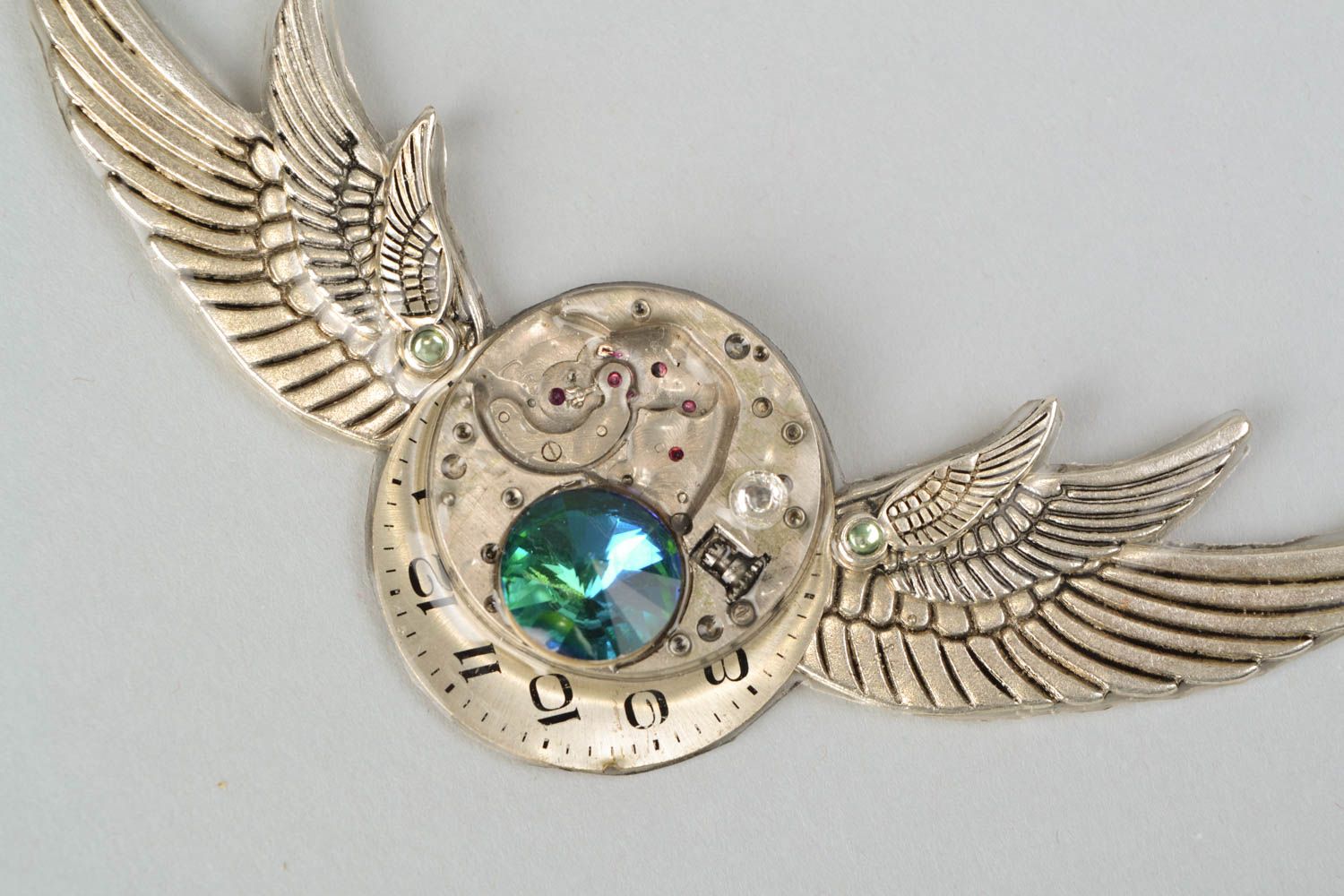 Steampunk necklace Wings photo 3