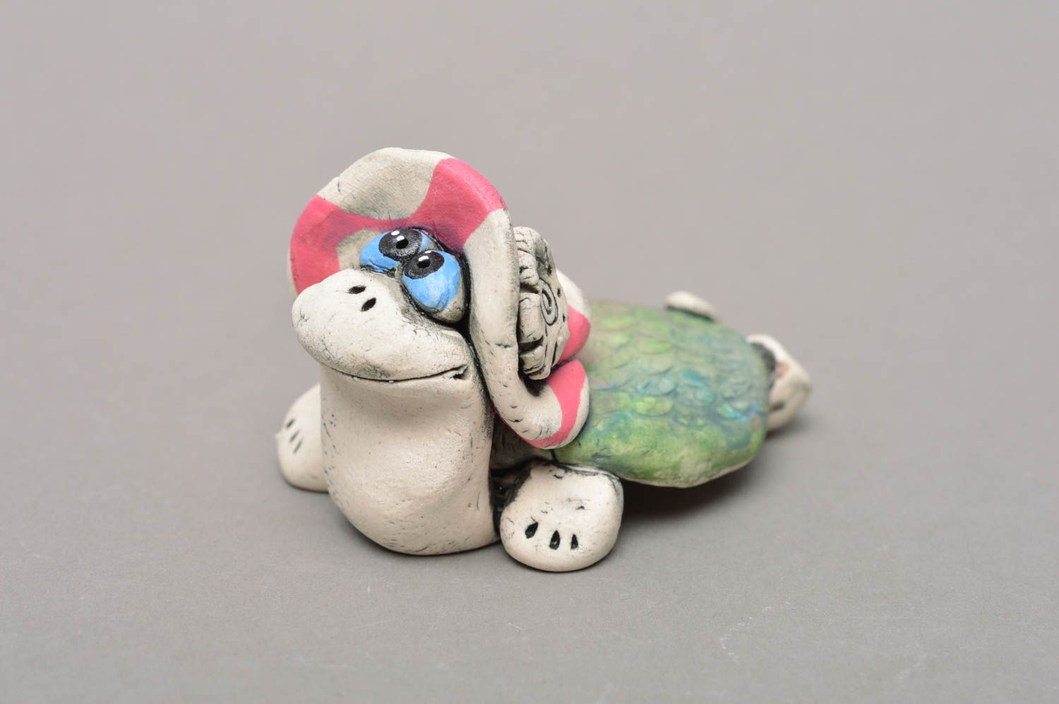 Porzellan Statuette Schildkröte mit Glasur bemalt Designer Figur für Haus Deko foto 1