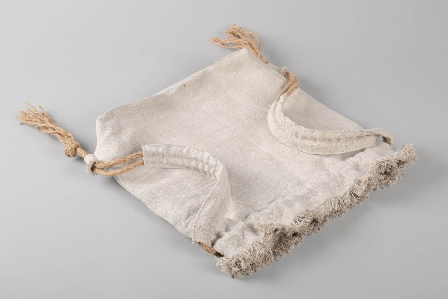 Mochila de tela hecha a mano mochila de moda bolso de lino para mujer  foto 3