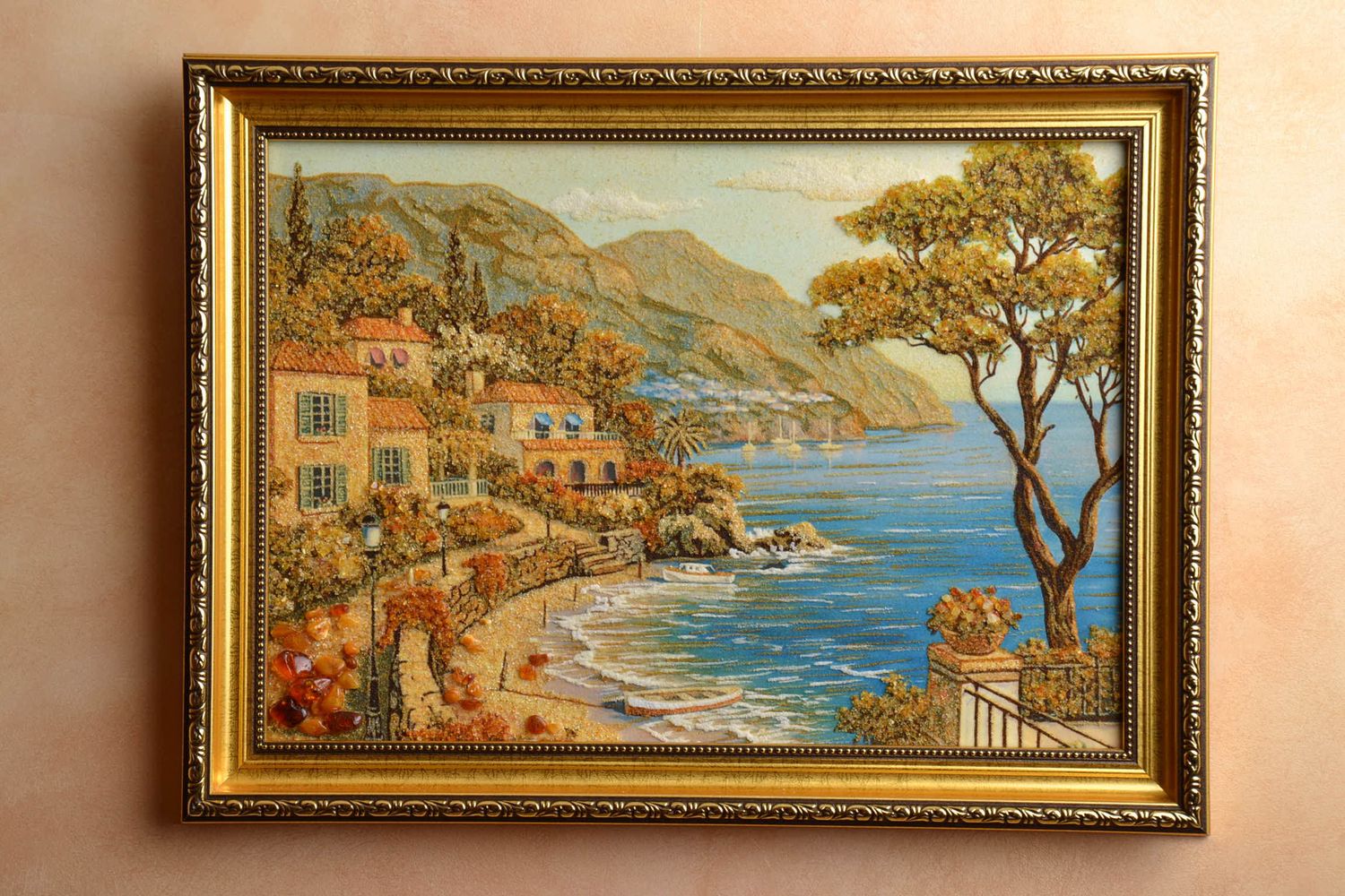 Amber decorated wall painting Sea Coast photo 1