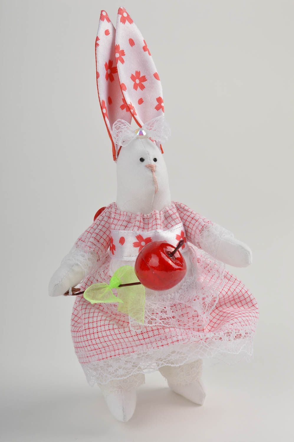 Juguete artesanal de algodón muñeco de peluche decorado con raso regalo original foto 4