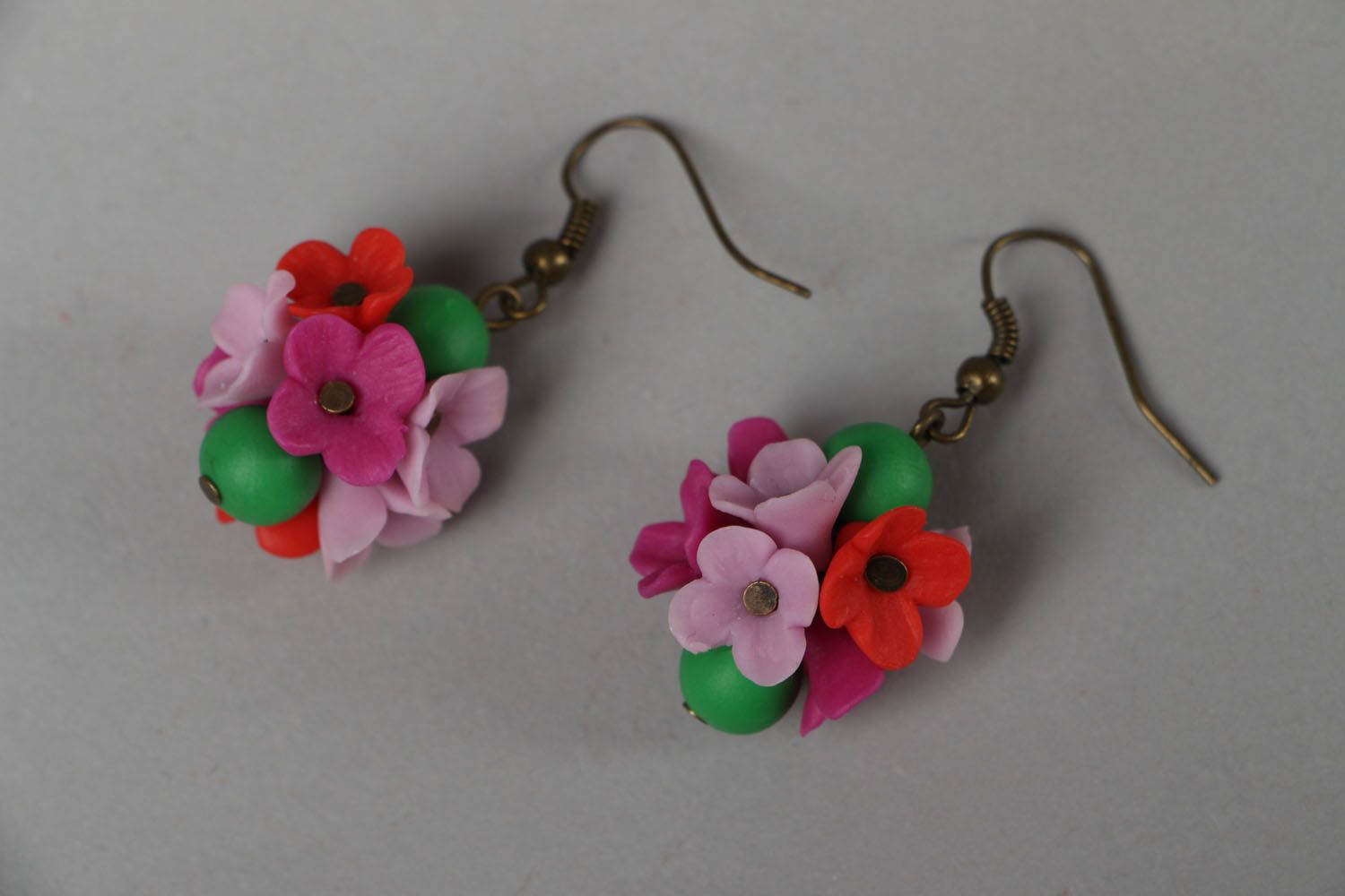 Bright floral earrings photo 1