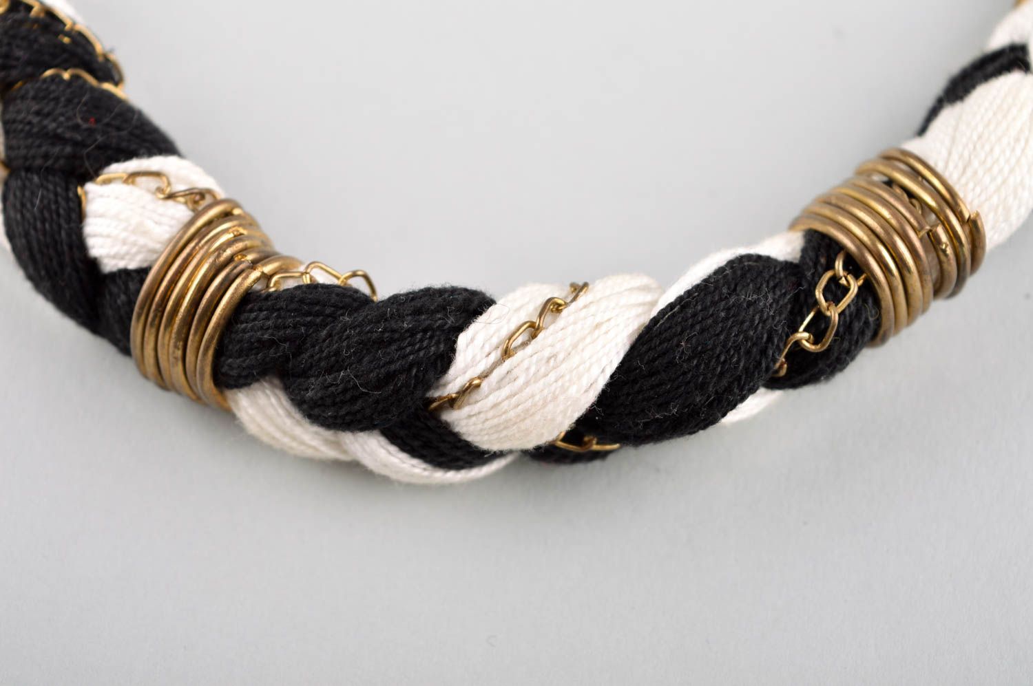Beautiful handmade necklace designer braided accessories stylish unusual jewelry photo 3