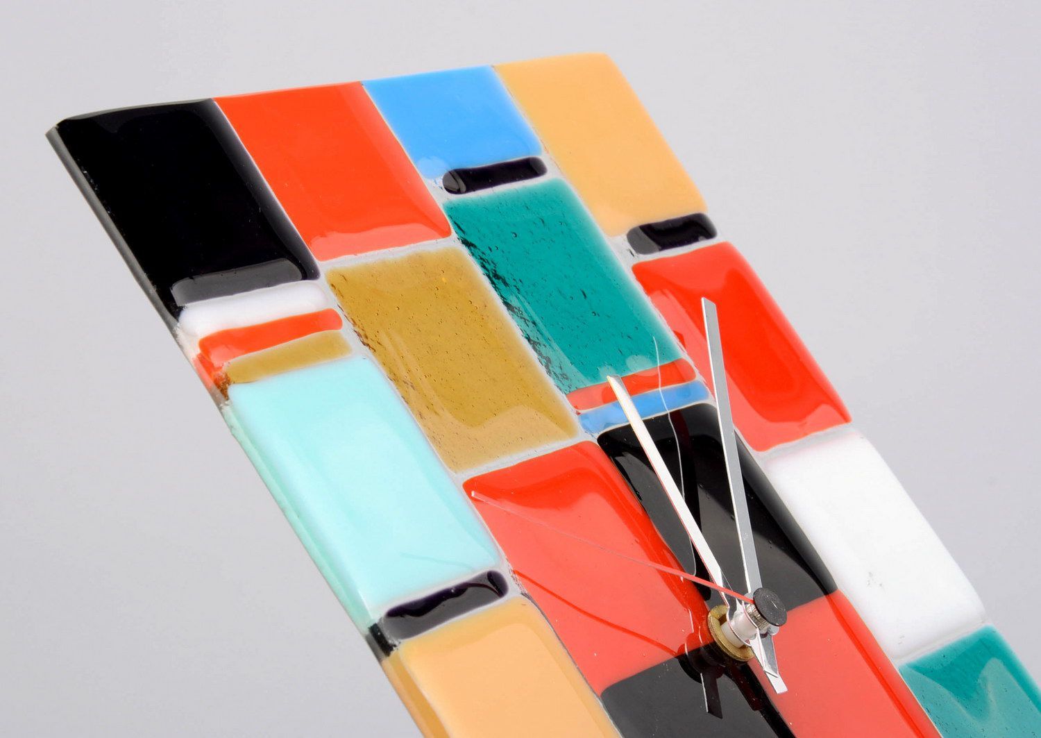 Clocks made of fusing glass Geometry photo 4