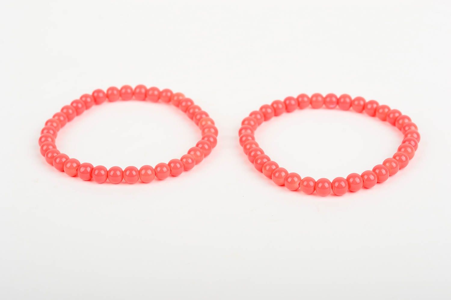 Two-line of large red beads bracelet for girls photo 4
