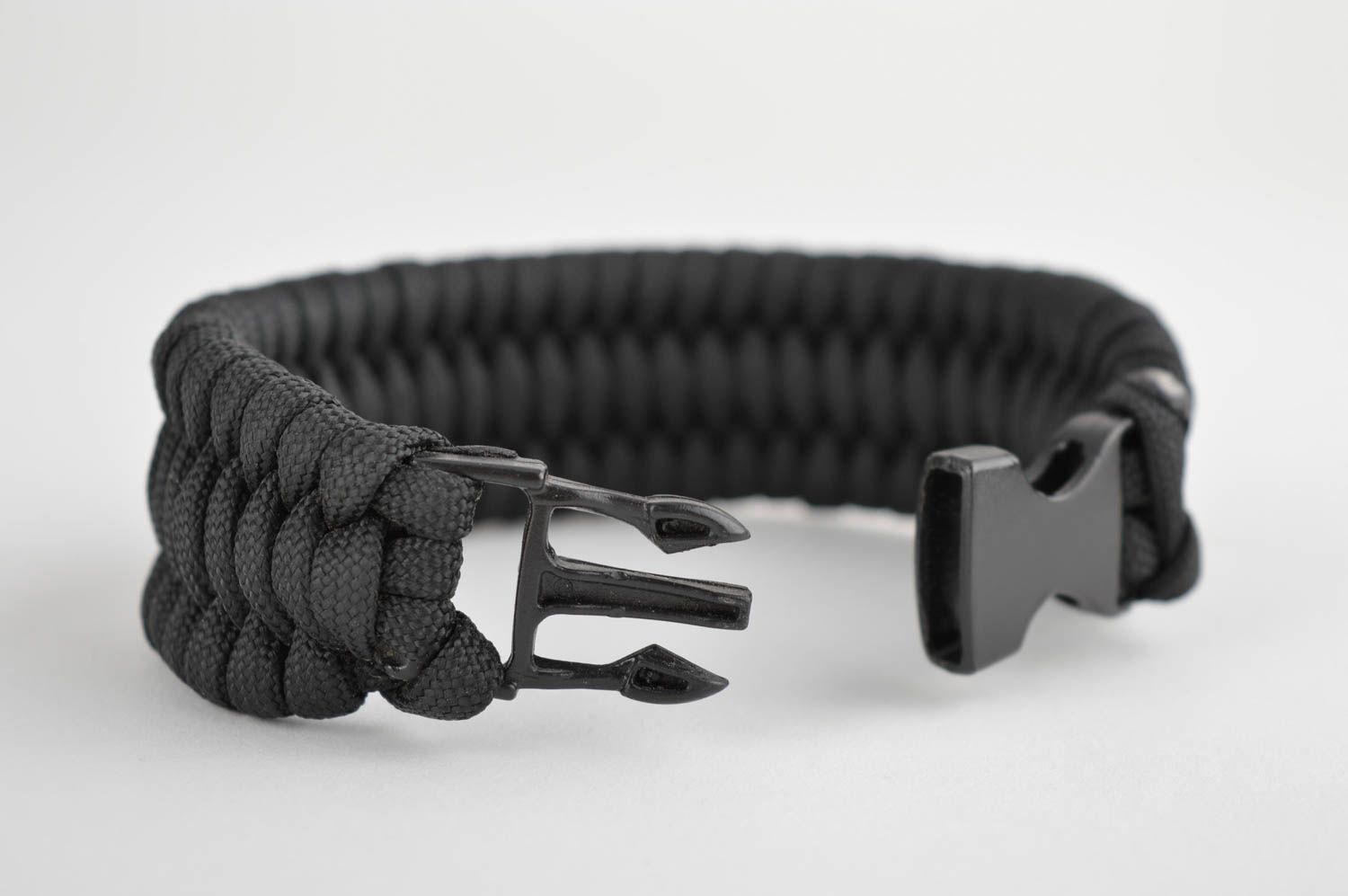 Handmade designer black bracelet stylish survival bracelet male bracelet photo 4
