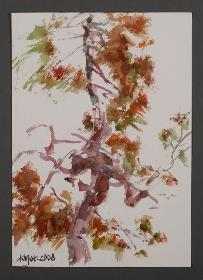 Gemälde mit Aquarellfarben Baum foto 1