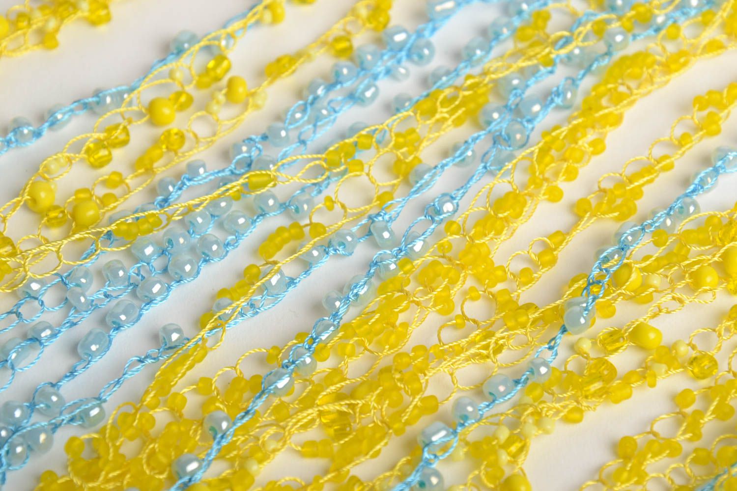 Gelbes Collier aus Glasperlen künstlerischer schöner Halsschmuck für Frauen foto 5