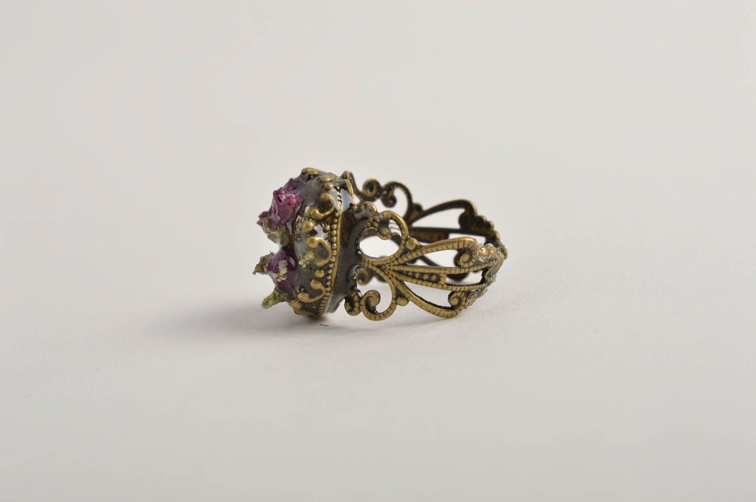 Handmade jewelry flower ring epoxy resin seal ring designer accessories photo 5