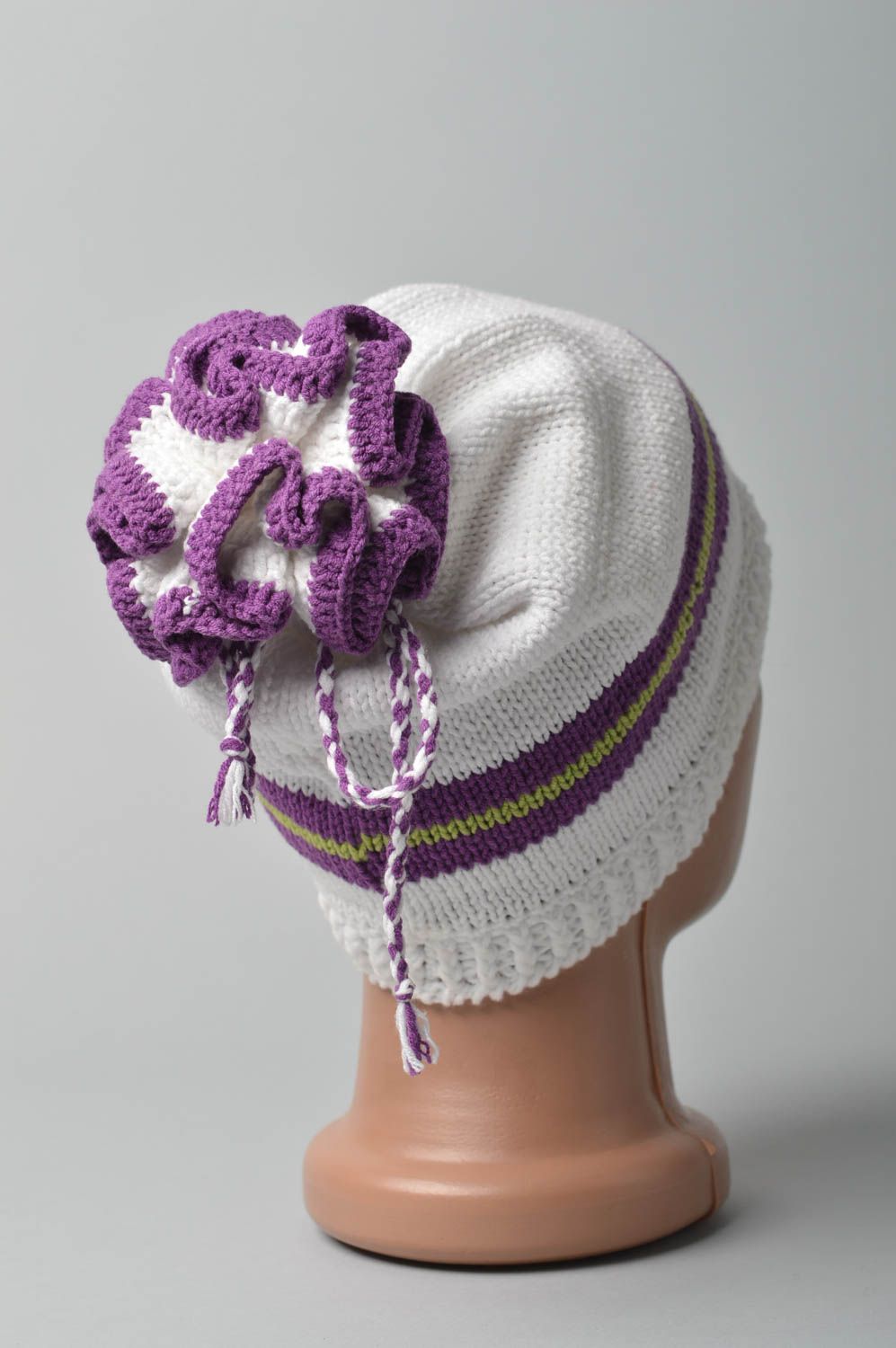 Handmade hat crochet headdress for children warm hat for baby winter hat photo 5