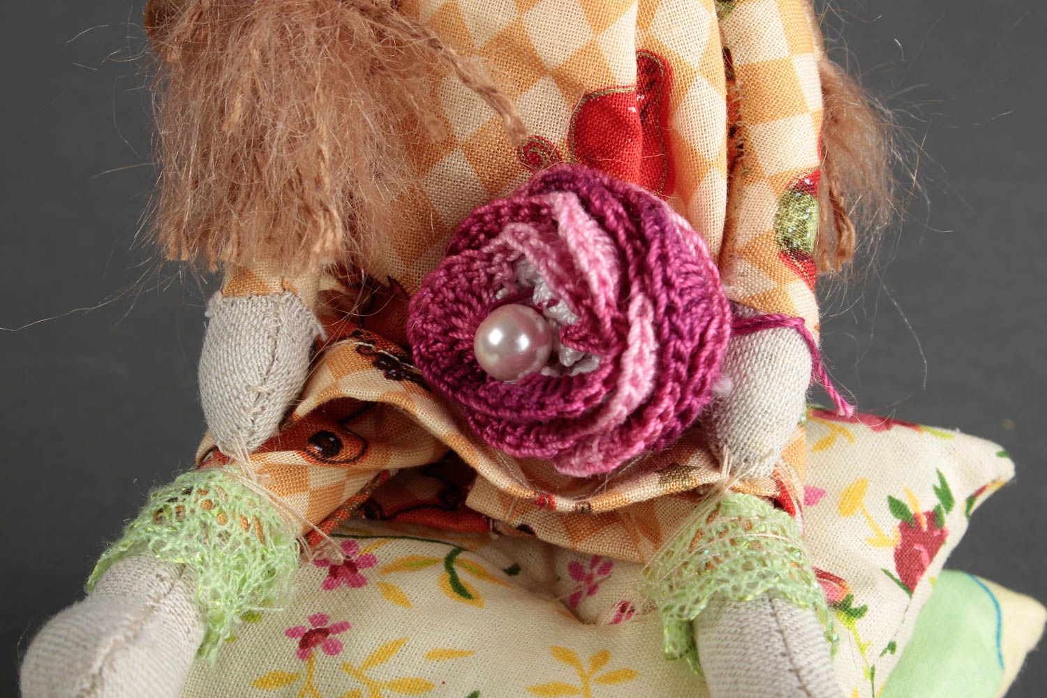 Prächtige Designer Puppe handmade Stoff Spielzeug schöne Puppe auf Kissen foto 4