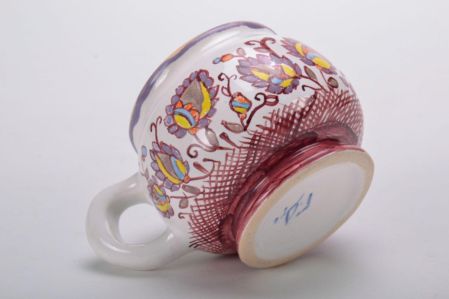 Keramik Tasse mit Künstler Malerei foto 4
