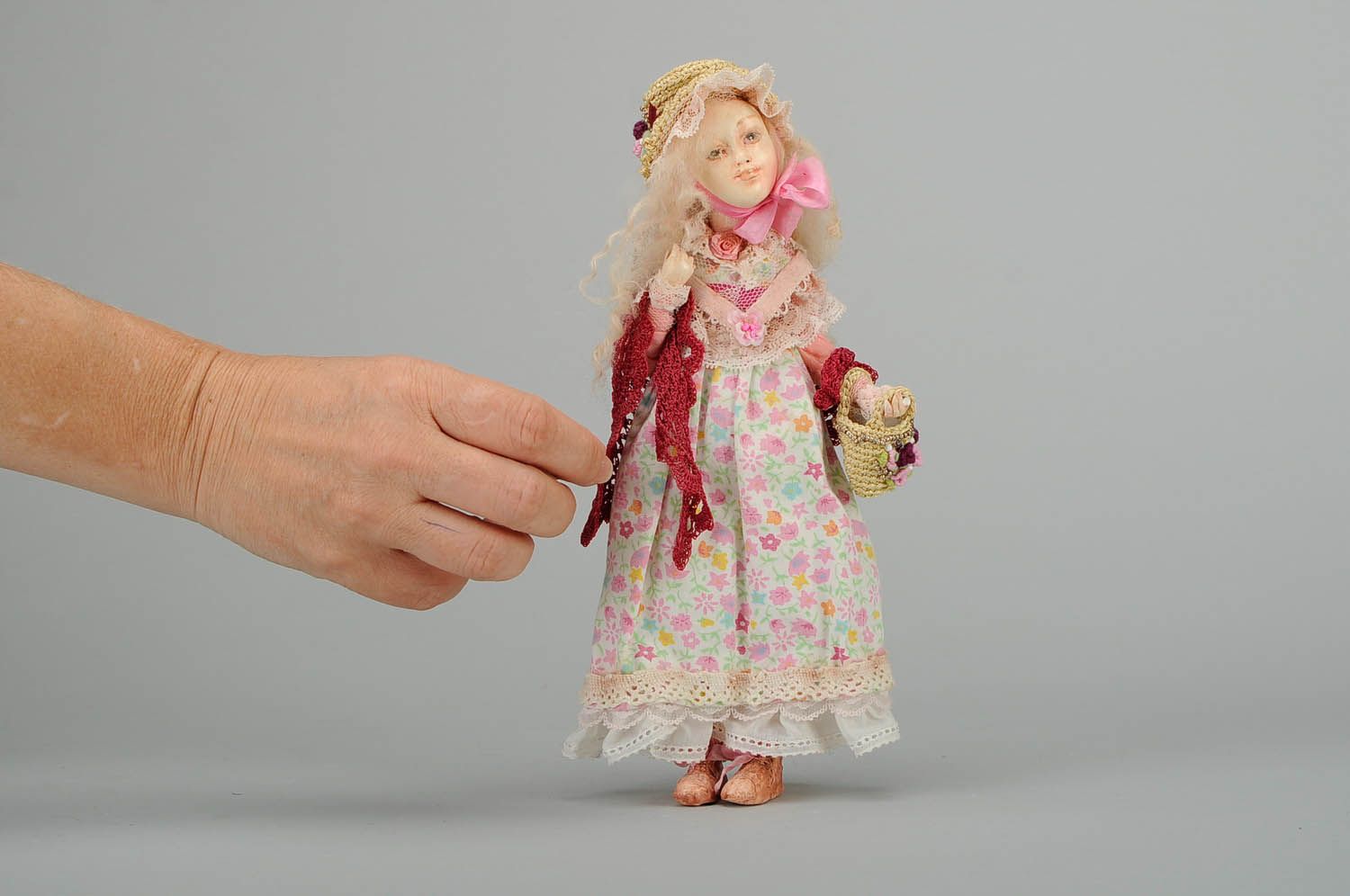 Авторская кукла из винтажных тканей Луша фото 2