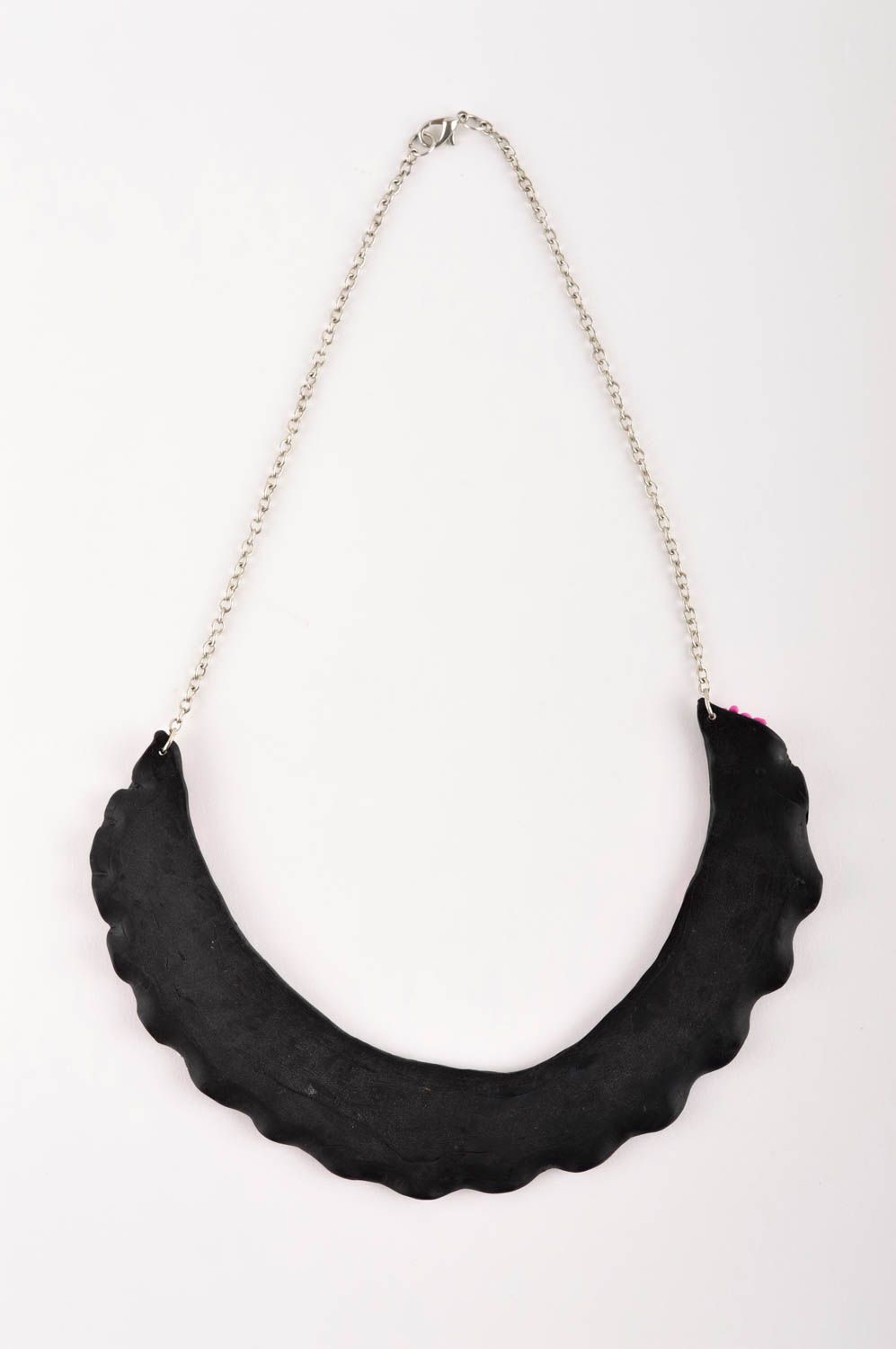 Handmade dark cute necklace elegant designer necklace evening jewelry photo 4