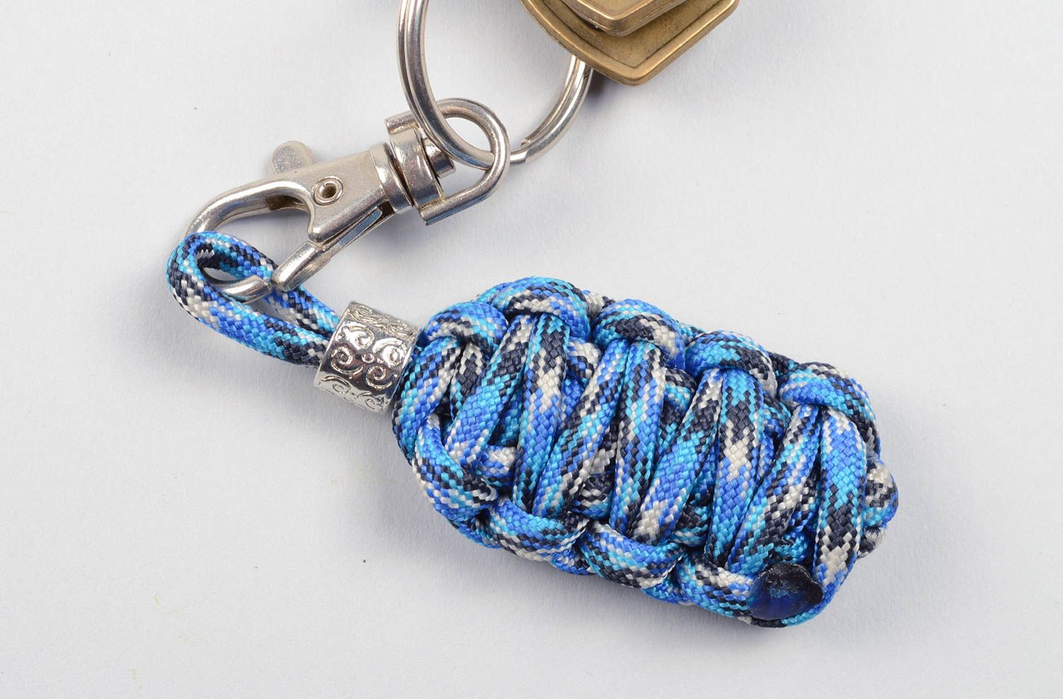 Handmade designer keychain practical souvenir for men big  textile keychain photo 1