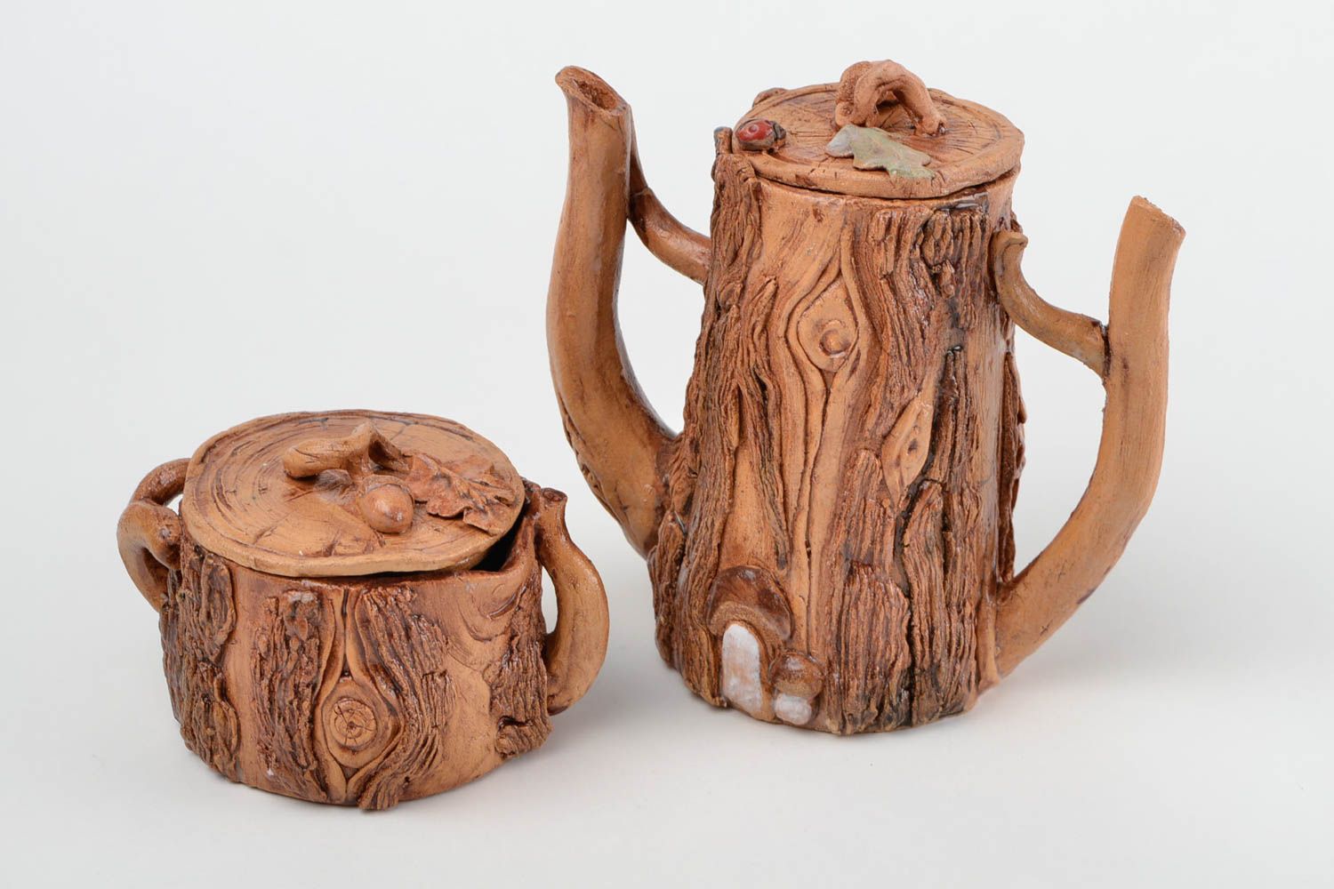 Handmade pottery tea service tea set ceramic teapot ceramic cups honey pot photo 3