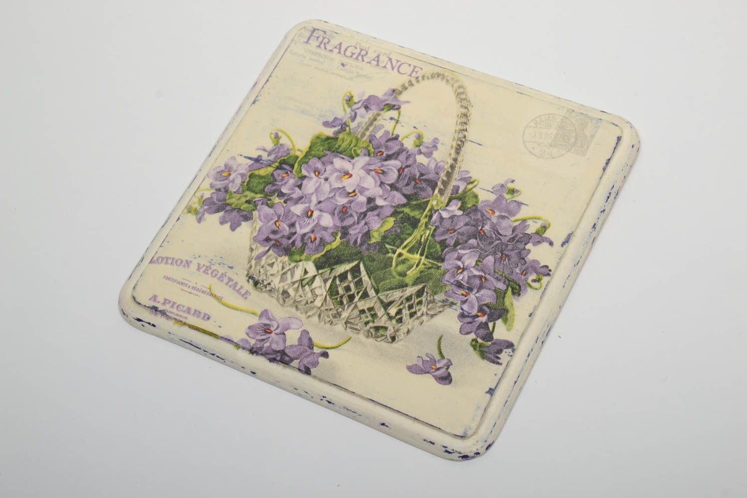 Handgemachtes Wandbild Decoupage mit Blumen foto 2