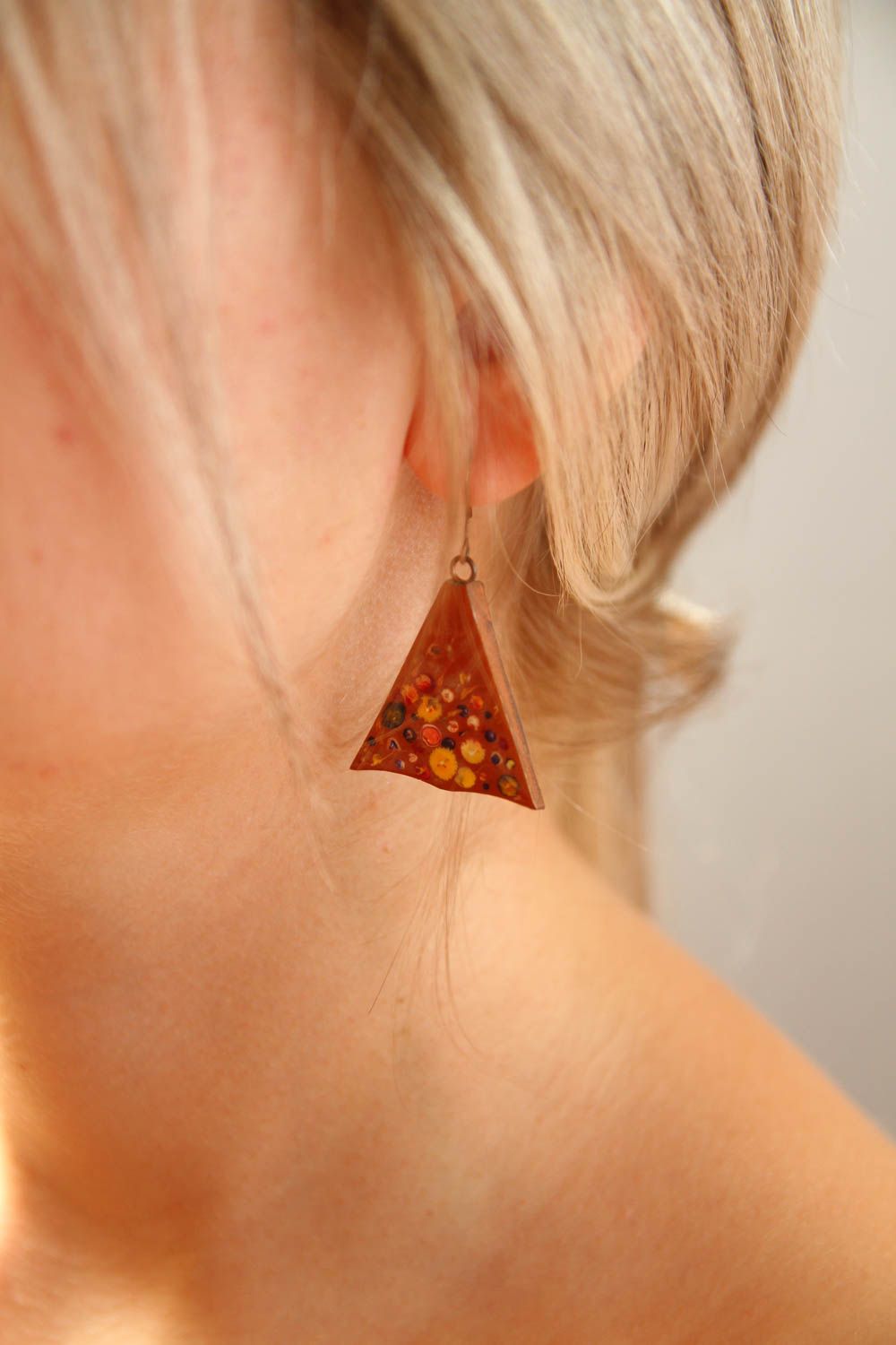 Handmade beautiful earrings stylish earrings with charms polymer clay jewelry photo 4