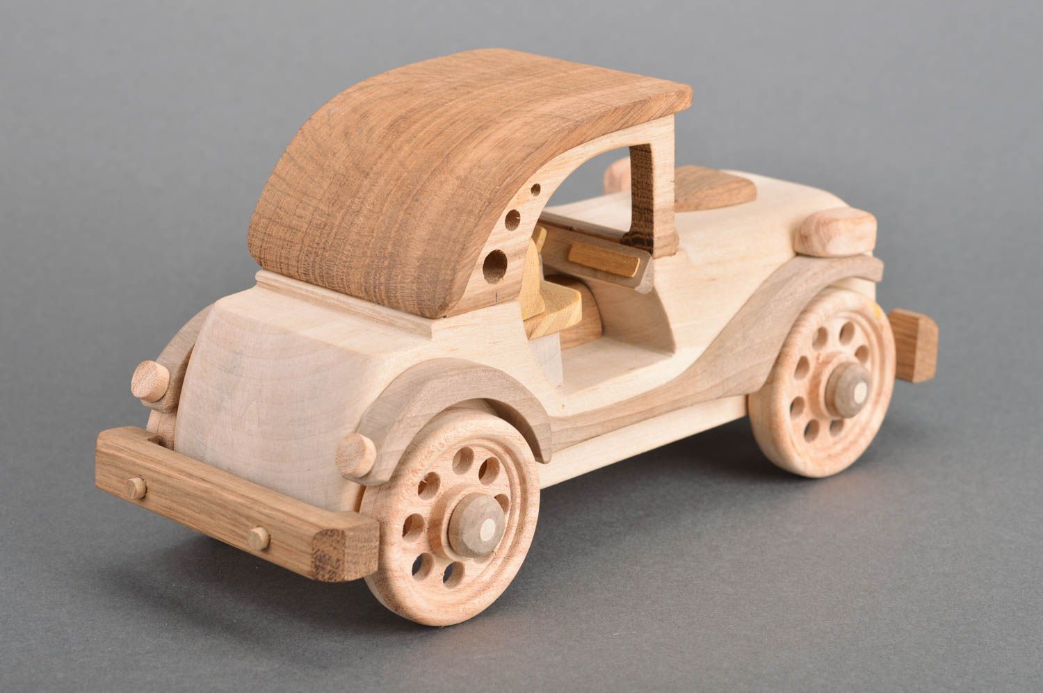 Handmade designer collectible wooden toy Retro Car interior decor photo 3