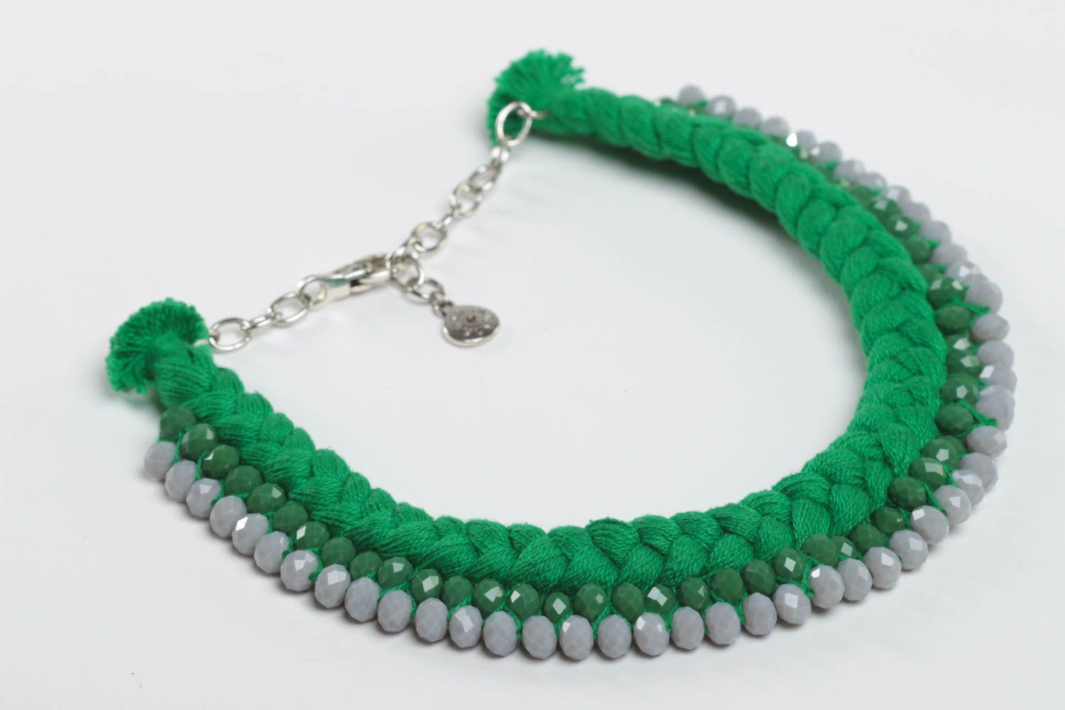 Damen Collier handgemachter Schmuck Damen Halskette Halsschmuck für Damen grün foto 2