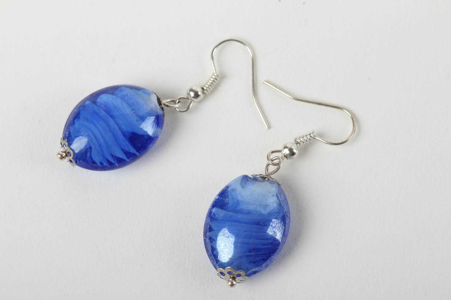 Handmade designer earrings stylish beautiful earrings elegant blue jewelry photo 2