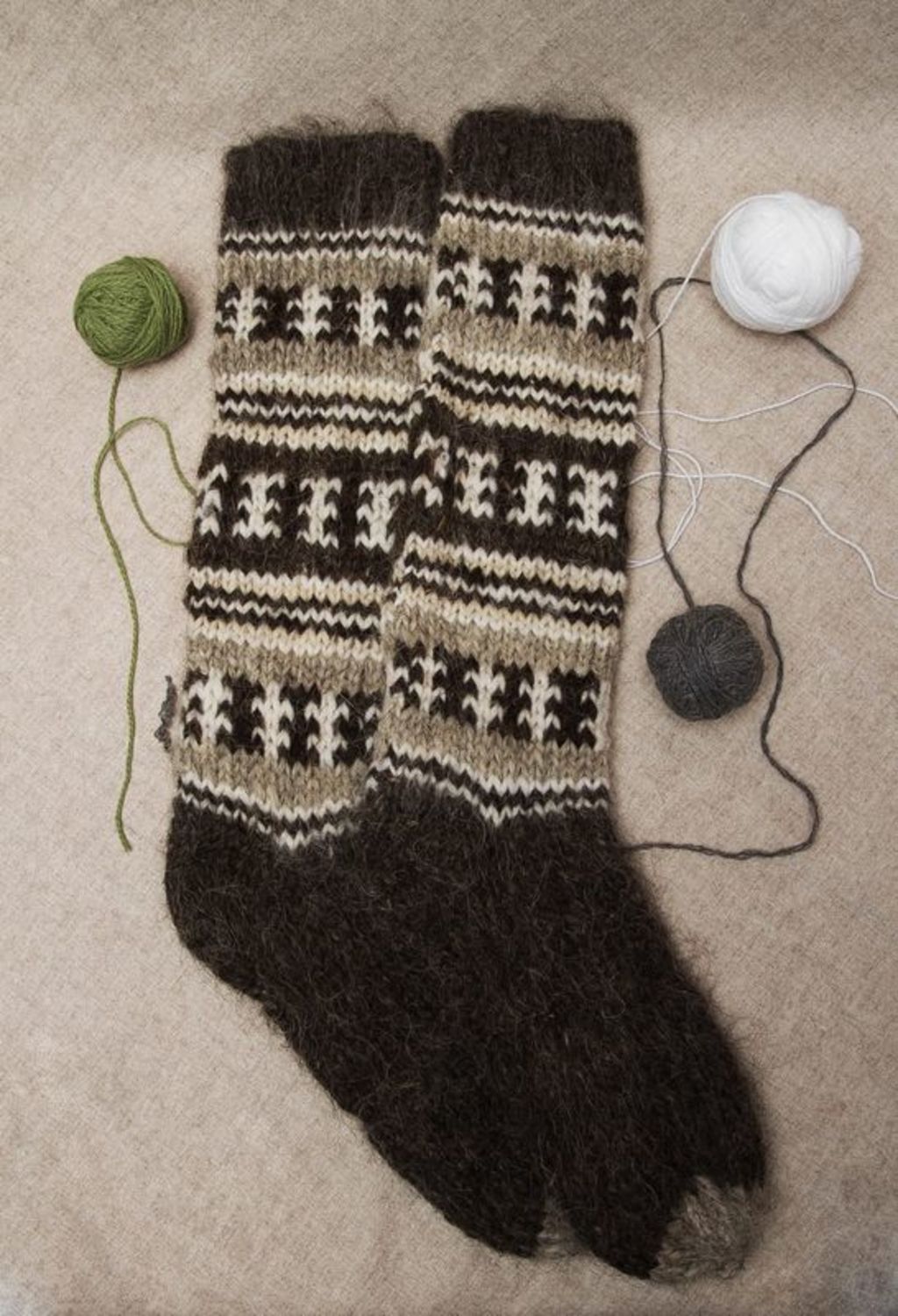 Chaussettes longues tricotées en laine de mouton  photo 1
