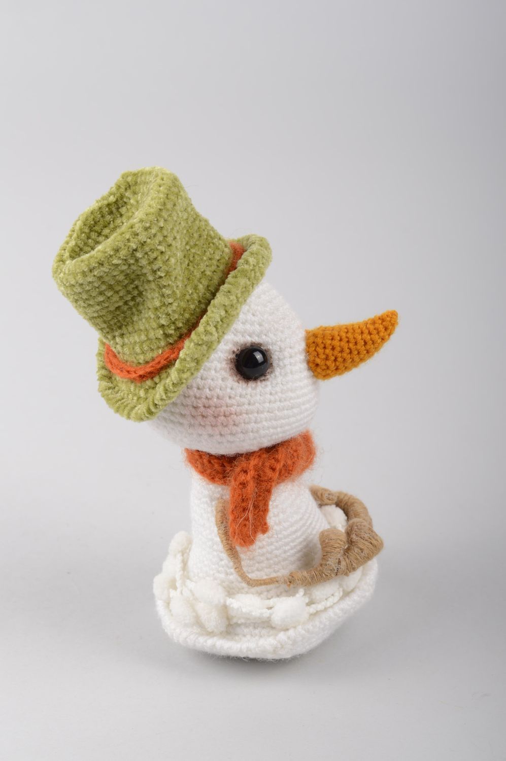 Handmade snowman toy crocheted toy handmade knitted toy toy for children  photo 3