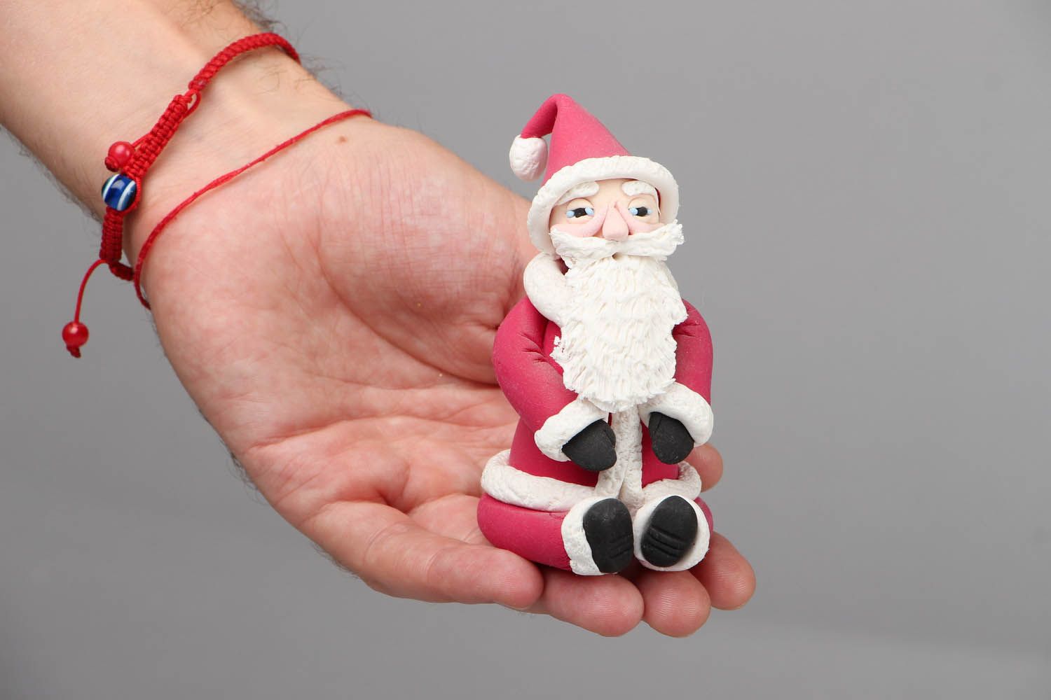 Statuette de Père Noël en pâte polymère faite main photo 4