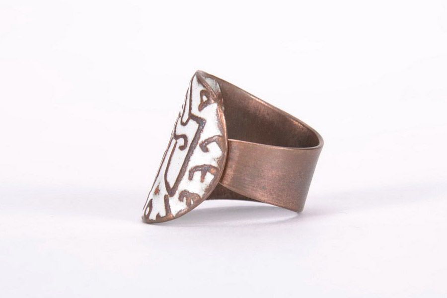 Copper ring with trident photo 4
