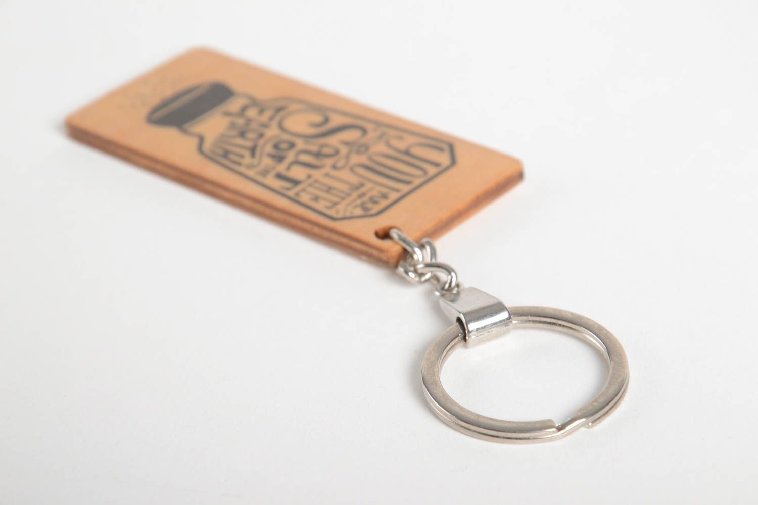 Porte-clé en bois Porte-clef fait main Accessoire design Cadeau original ami photo 4